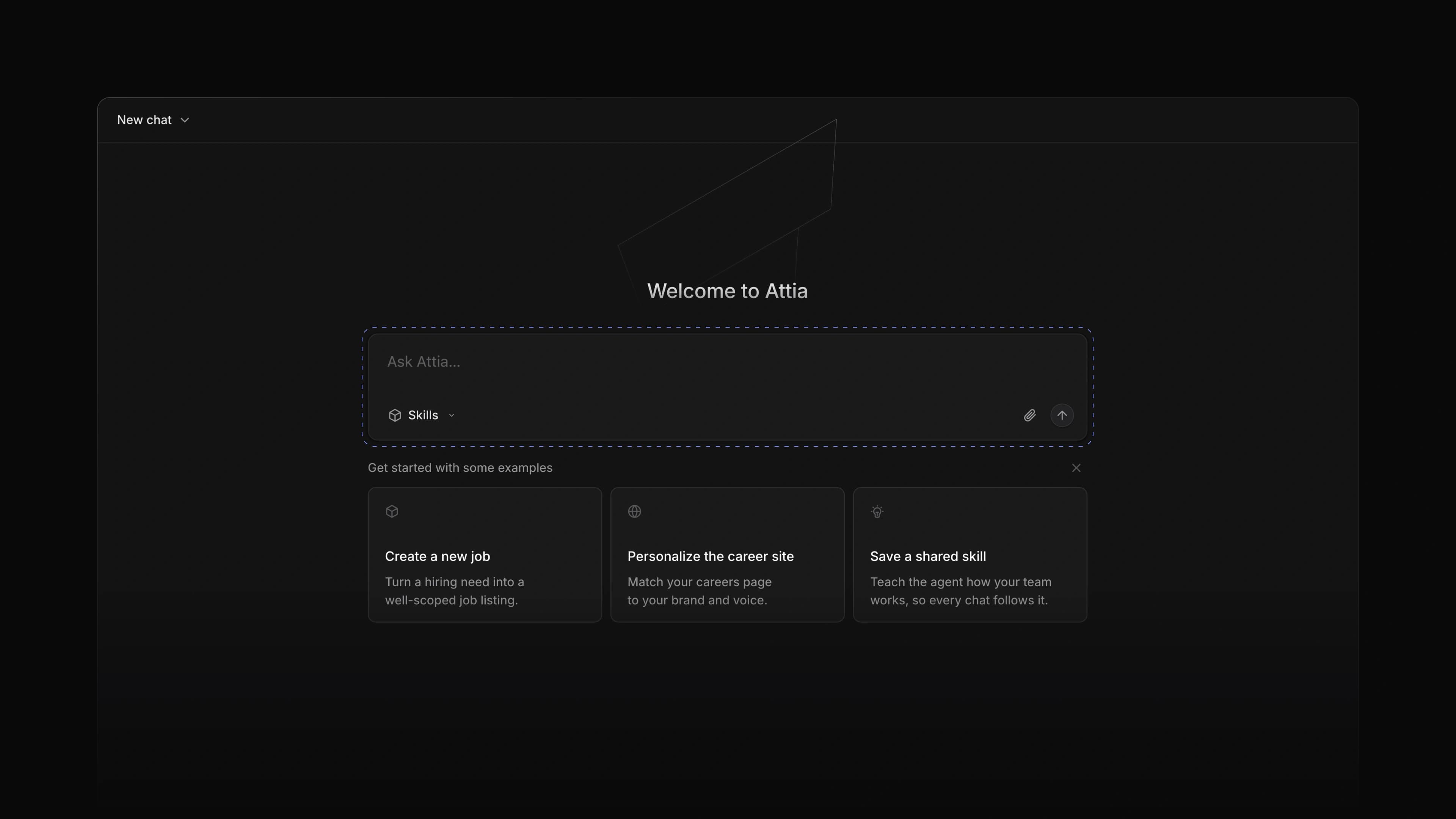 A new chat with Attia Agent, ready for a question